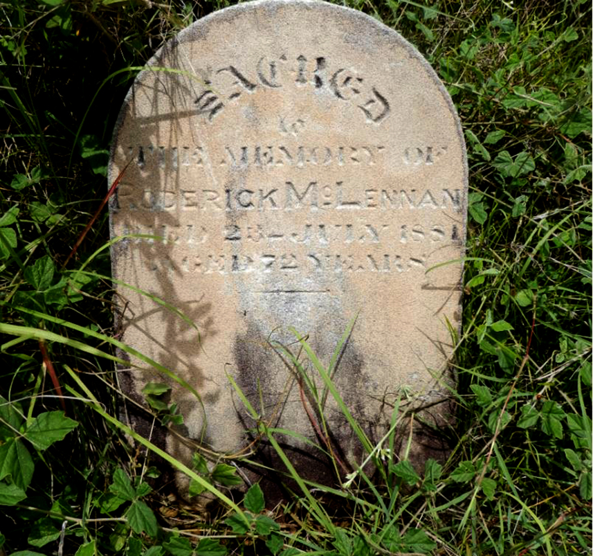 Photo of headstones/Roderick McLennan d1881 hdstn Marlborough cem Qld